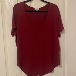 Old Navy Women's Deep Red Short Sleeve Tee